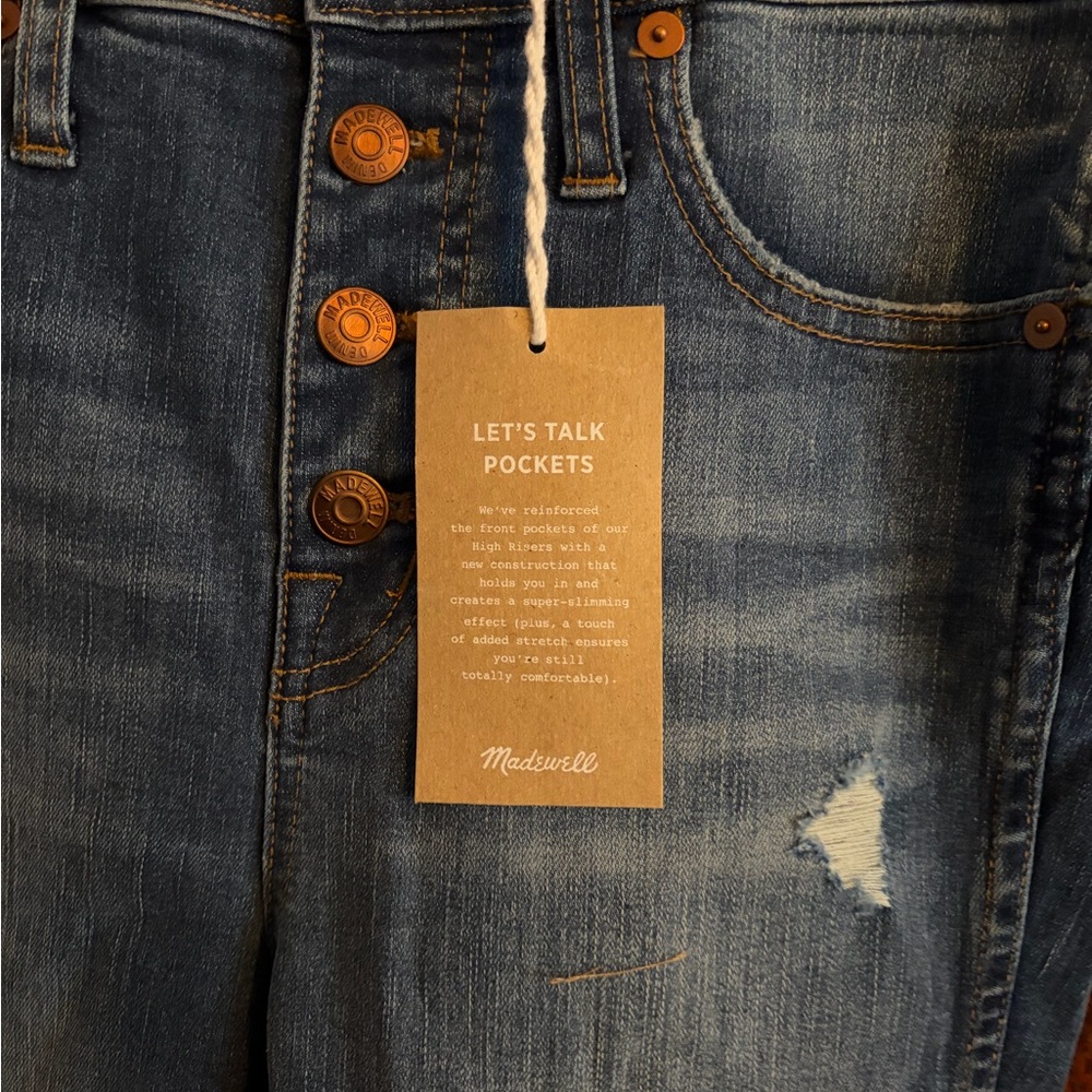 Madewell High Rise Distressed Denim Jeans - Picture 2 of 6